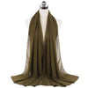 Ein drapierter olivgrüner Chiffon-Instant-Schal auf einem Mannequin.