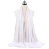 Weißer Premium-Chiffon-Instant-Schal, drapiert um den Hals eines Mannequins.