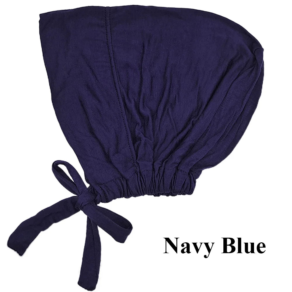 Pañuelo elegante tipo turbante de color azul marino