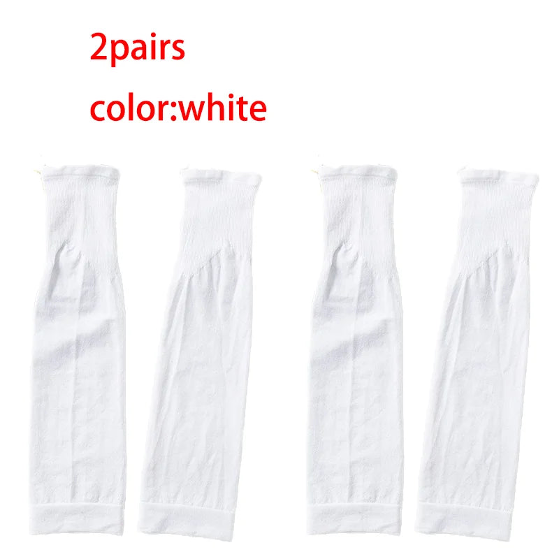 Deux paires de couvre-jambes d'été blancs pour la protection solaire et la compression