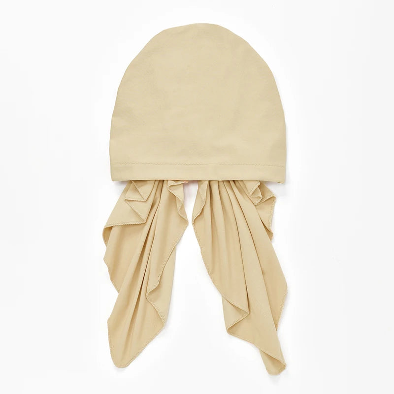 Beige elastische Stirnband-Halterung für Hijab oder Schal