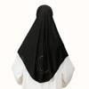Écharpe hijab noire avec broderie de croissant de lune or