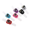 A set of colorful finger counters for meditation and counting, featuring various colored and glittery designs.