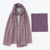 A mauve chiffon hijab and underscarf set displayed flat.