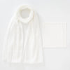 A white chiffon hijab and undercap set displayed flat against a light background.