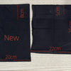 Schwarzer weicher modaler Baumwoll-Inner-Hijab mit Maßangaben.