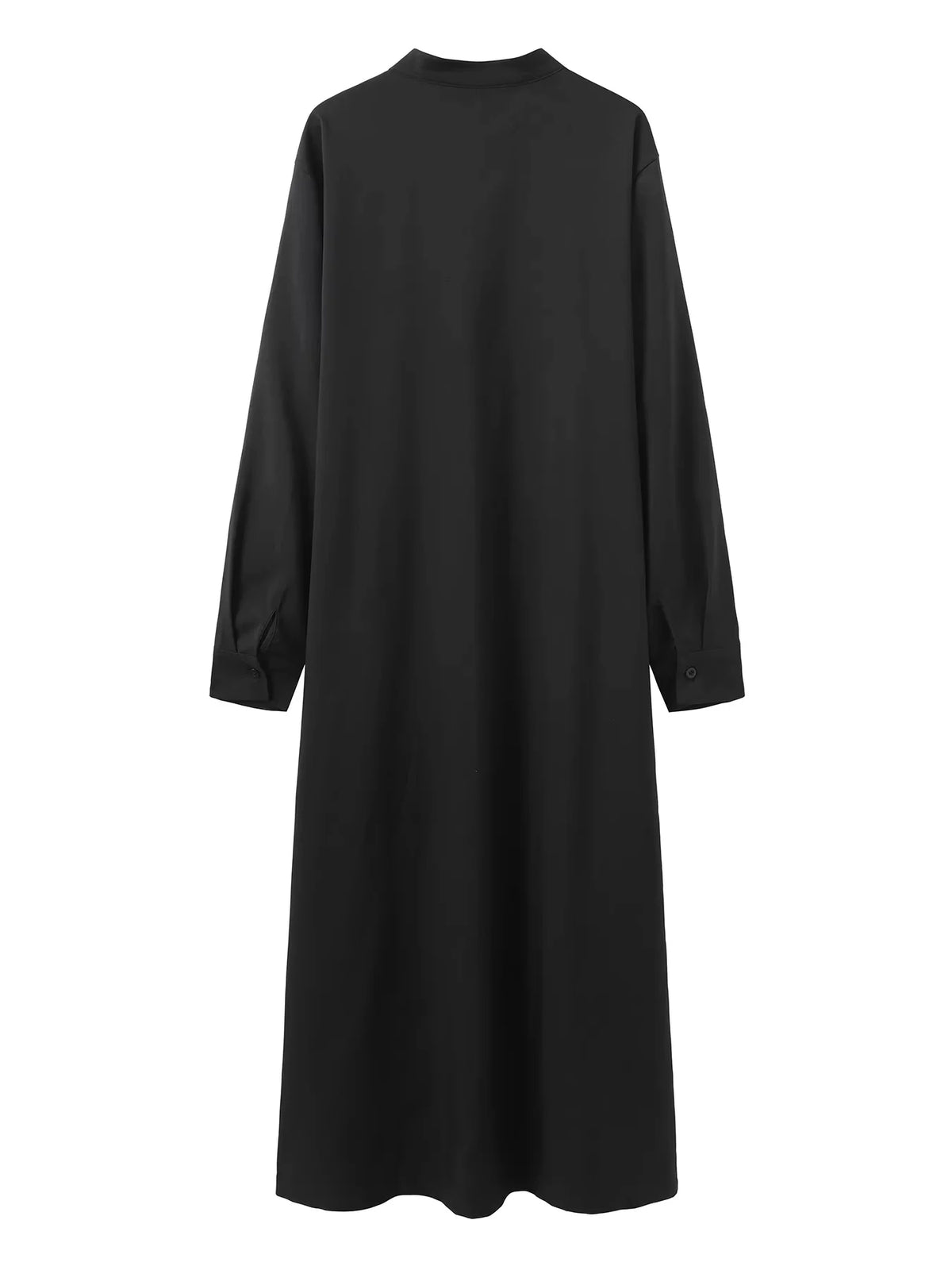 Robe musulmane noire pour hommes avec broderie rétro.