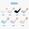 A collection of cooling UV protection arm sleeves shown on a hand, displaying various colors including white, pink, black, gr