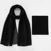 Black chiffon hijab and undercap set displayed flat