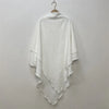 White two-layer everyday hijab scarf draped on a hanger against a light gray wall.