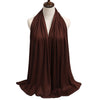 A dark brown premium modal jersey hijab draped around a mannequin's neck.