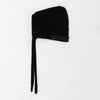 Black elegant anti-slip inner hijab cap with a drawstring detail