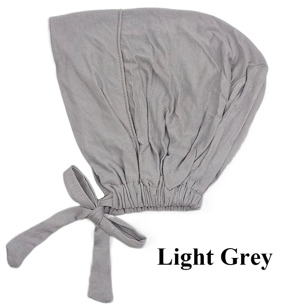 Pañuelo turbante elegante gris claro con nudo