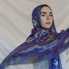 Bohemian Watercolor Print Lady Hijab Scarf