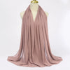 Fließender mauvefarbener Chiffon-Hijab-Schal elegant auf einem Mannequin drapiert.