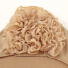 Beige Spitzenblumen-Volumizer-Hijab-Kappe mit gerafften Stoffdetails.