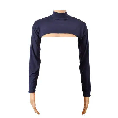Marineblauer elastischer Modal-Jersey-Shrug mit Langarm für Bedeckung
