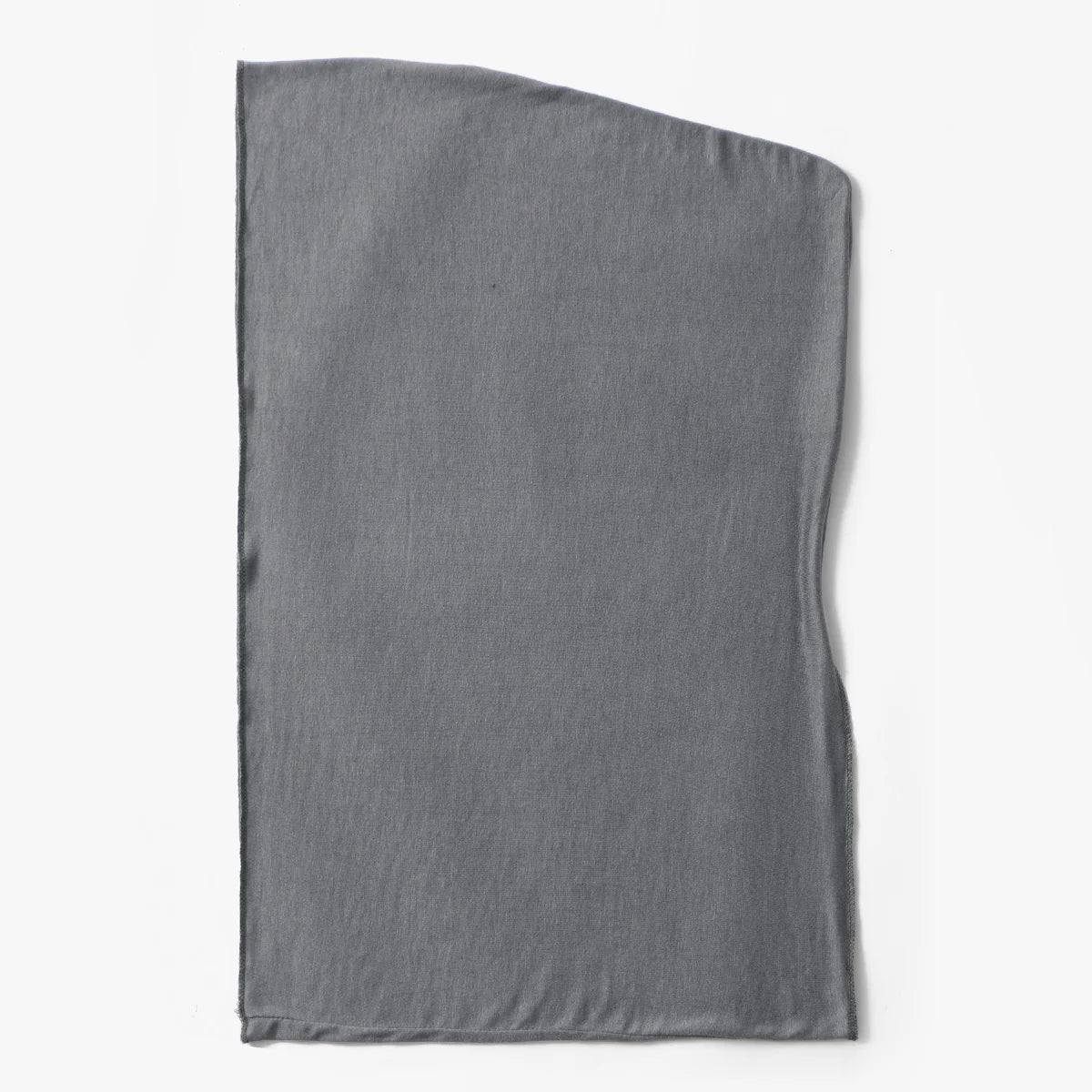 Pañuelo instantáneo de tela elástica premium de algodón gris sólido, mostrado plano.