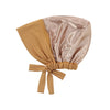 Cache-tête instant double couche satiné en tons beige et rose