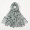 Pañuelo de hijab de bambú gris claro, suave y fluido