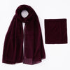 A deep burgundy chiffon hijab and underscarf set displayed flat.