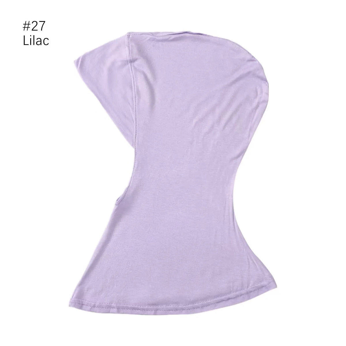 Hijab et foulard lilas modeste pour femmes, présenté de manière fluide et drapée.