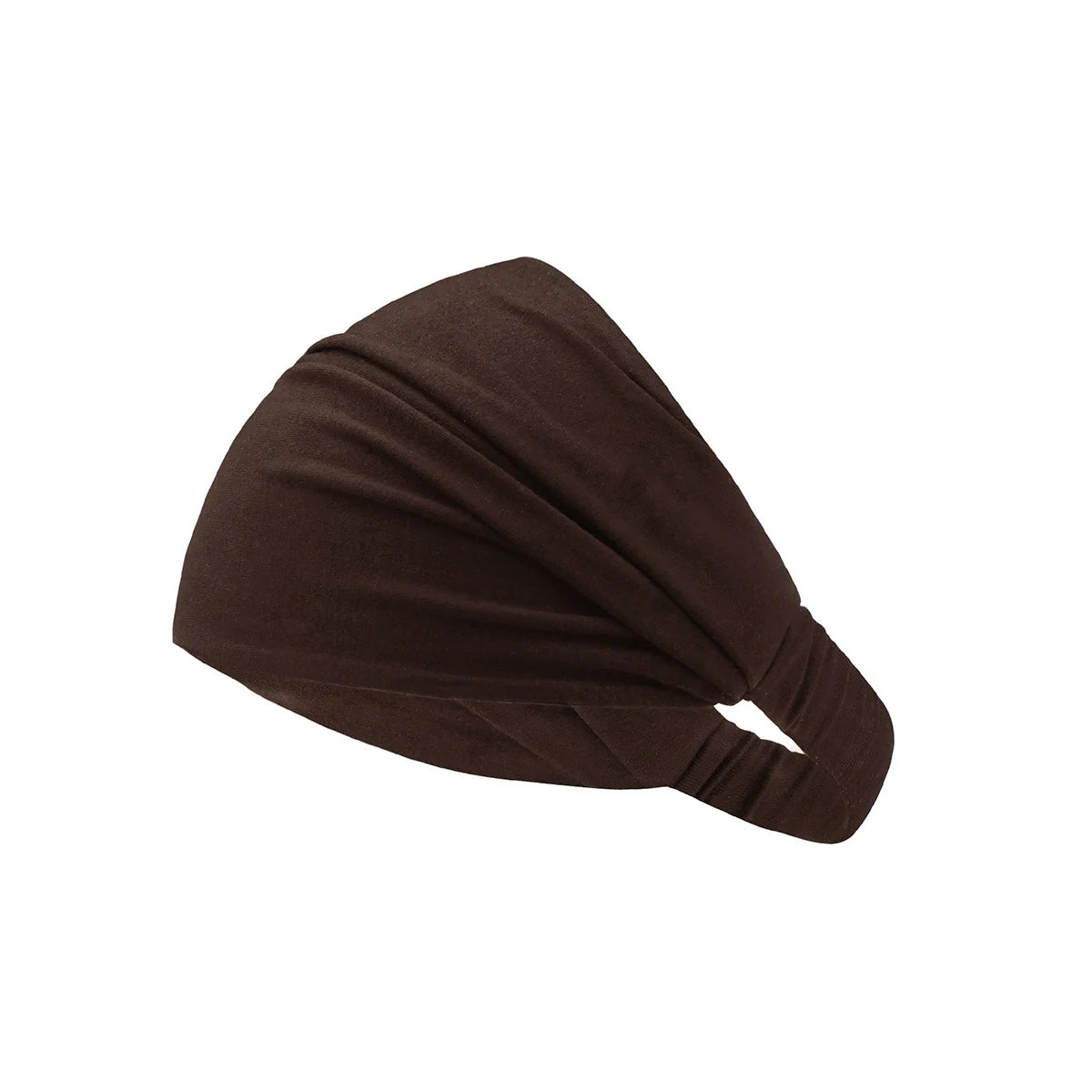 Dunkelbraune weiche Baumwoll-Stretch-Hijab-Kappe und -Haube von der Seite