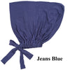 Pañuelo tipo turbante elegante de color azul marino doblado y atado