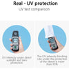 Comparison showing UV intensity under direct sunlight and zero protection for cooling UV protection arm sleeves