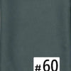 Un article en tissu gris foncé avec le numéro 60 imprimé en blanc dans le coin inférieur droit.
