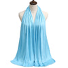 A light blue premium modal jersey hijab draped around a mannequin's neck.