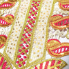 Parche de collar bordado de cuentas hecho a mano con trabajo de cuentas rosa y dorado en tela blanca