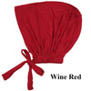 Pañuelo turbante de modal rojo sólido con tela fruncida y detalle de lazo.