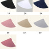 Sieben Farbproben eleganter, durchgehender Abaya-Stoff in verschiedenen Farbtönen wie Schwarz, Weiß, Marineblau, Pink und Bei