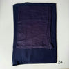 A dark navy blue soft modal rayon hijab set folded neatly on a white surface.