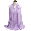 A lilac premium modal jersey hijab draped around a mannequin's neck.