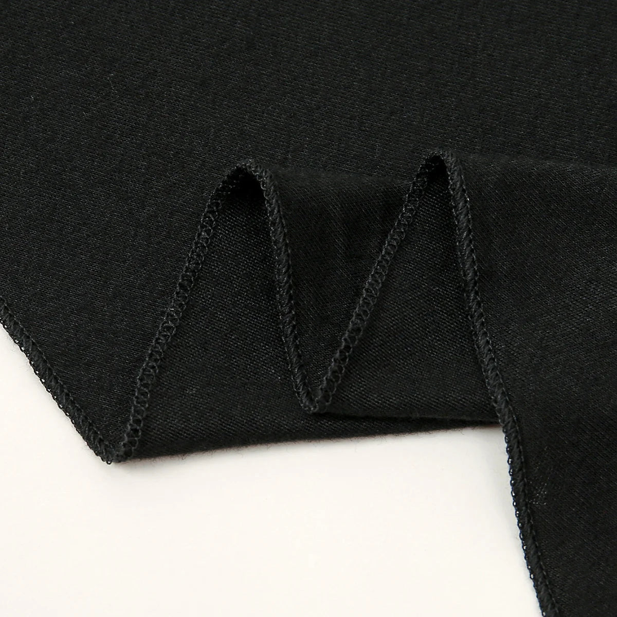 Schwarzer weicher Modal-Jersey Instant-Hijab-Schal mit gerafftem Saumdetails
