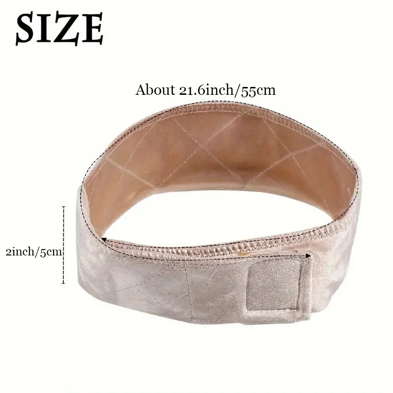 Beige, verstellbare Anti-Rutsch-Haarnetz-Gurt, ca. 55 cm lang.