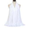 White soft modal jersey hijab scarf draped around a mannequin's neck