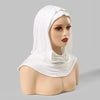 Bonnet hijab instant double couche blanc exposé sur un mannequin.