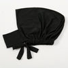 Black elegant cotton polyester inner hijab cap scarf tied with a bow