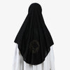 Écharpe noire avec broderie de soleil dorée