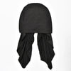 Schwarzes elastisches Stirnband für Hijab und Schal mit drapierter Stoff