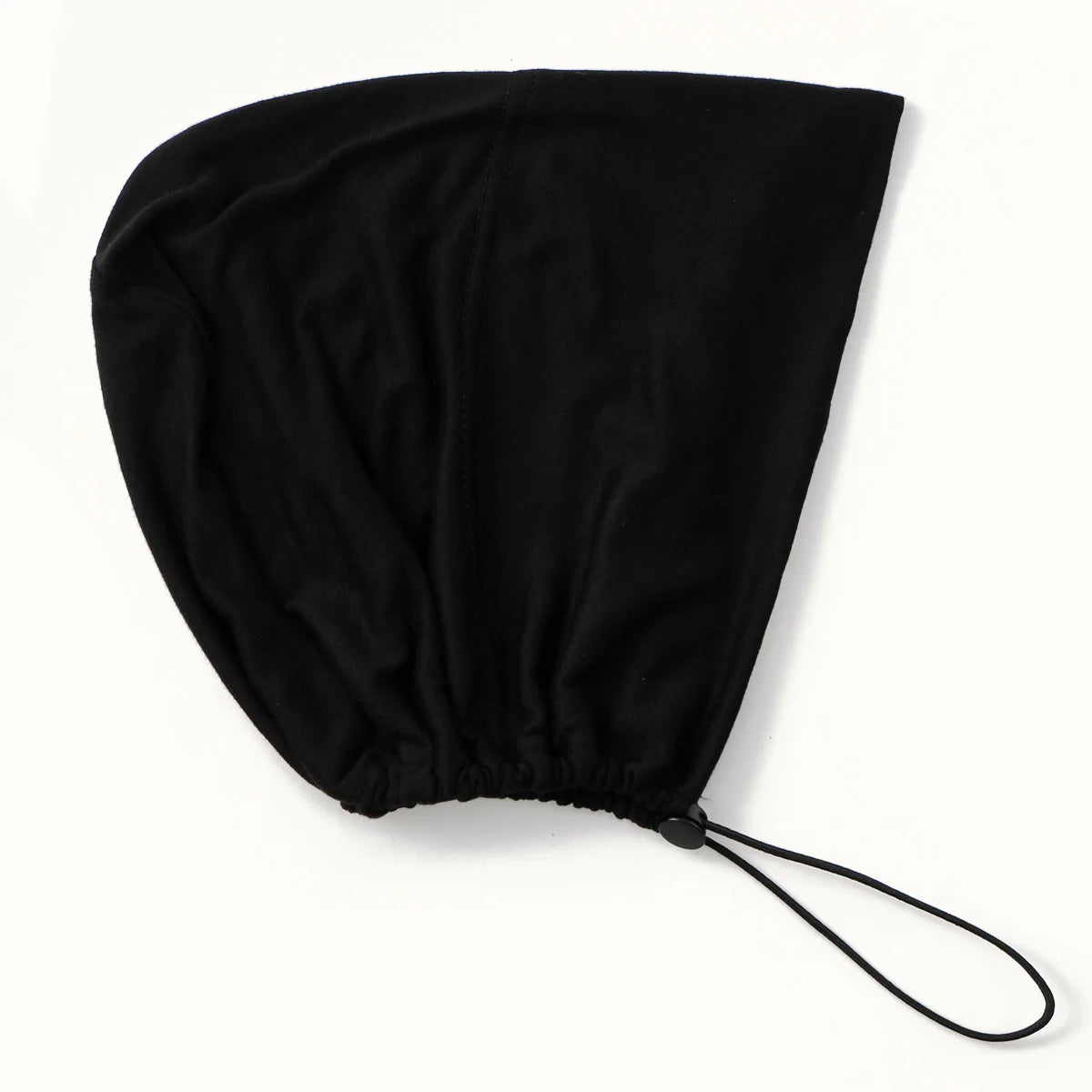 Black adjustable modal hijab cap with elastic bands