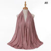 Mauve geripptes Jersey-Hijab-Schal um einen Mannequin-Hals drapiert.