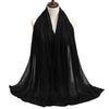 Schwarzer durchscheinender Modal-Baumwolljersey-Hijab-Schal, drapiert auf einem Mannequin