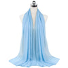 Light blue chiffon hijab scarf draped around a mannequin neck.