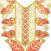Parche de collar bordado con cuentas hecho a mano en patrones decorativos de dorado y rojo