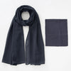 A dark navy blue chiffon hijab and underscarf set displayed flat.
