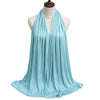 A light blue premium modal jersey hijab draped around a mannequin's neck and shoulders.